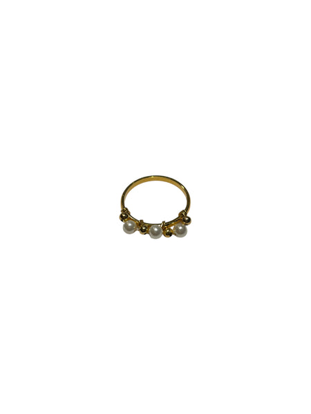 DEKOKRETE - Pearl Ring - Gold/White