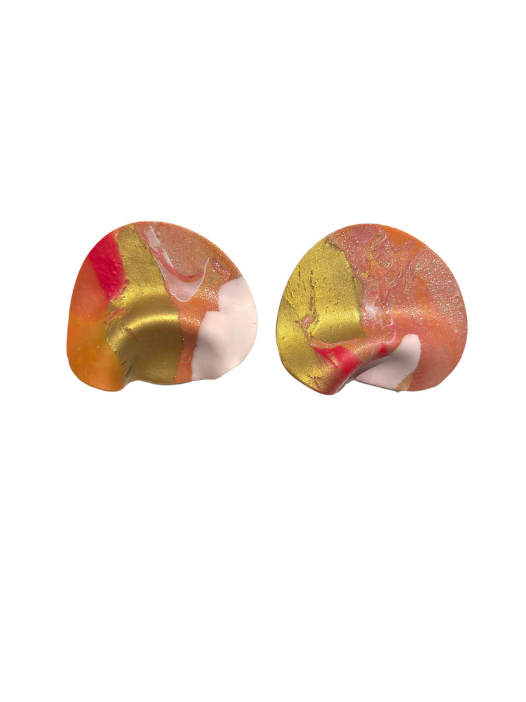 CONTRASTE- Pliego Large Orange and Gold Earrings