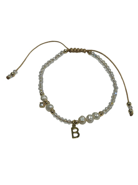 E-HC DESIGNS- Translucent Adjustable Bracelet with Initial