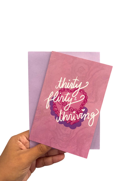 SAJORÍ - Thirty, Flirty & Thriving - Greeting Card