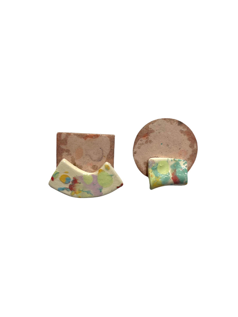 CONTRASTE- Paisaje Squares Circle Earrings 1