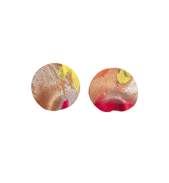 CONTRASTE- Pliego Medium Orange and Pink Earrings