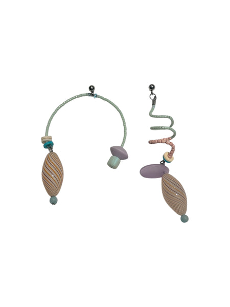 CONTRASTE- Asymmetrical Beaded Earrings - 2