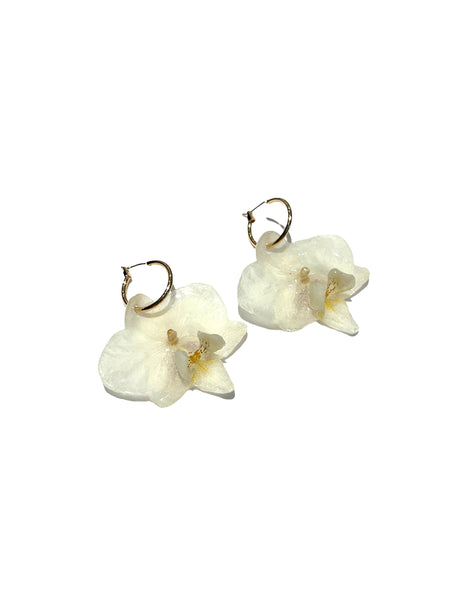 FLORE.C - Ivory Orchid Hoops - O.03