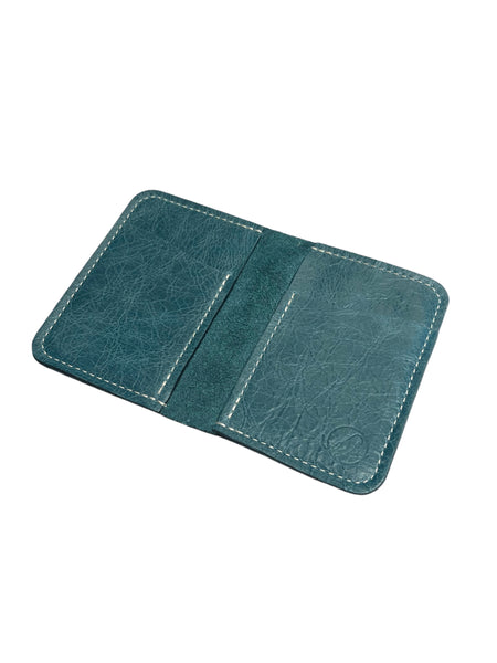 IGUACA -Simple vertical wallet - Turquesa Distress