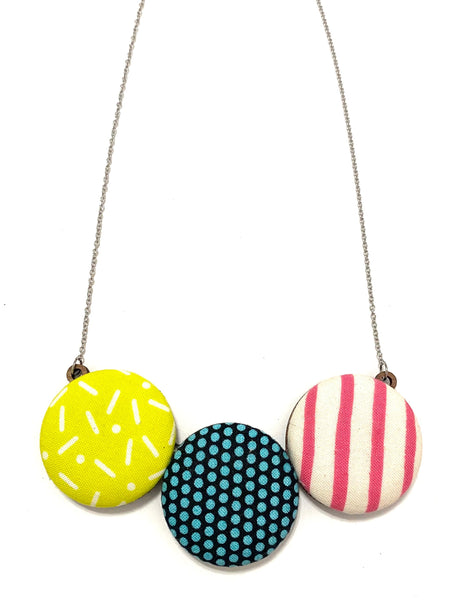 BOTÓN DE AZÚCAR - Bombón Necklace-Pills Dots Stripes