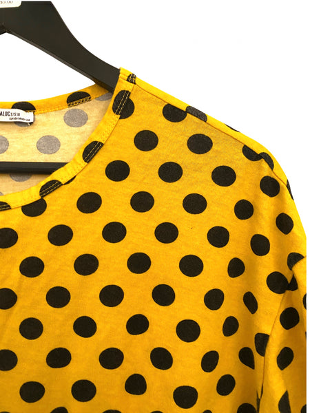 THRIFT- Yellow Polka Dot Top (Medium)