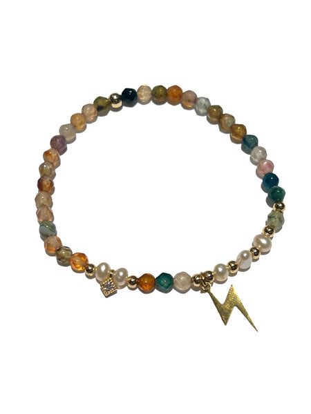 E-HC DESIGNS- Semiprecious Stones Elastic Bracelet - Lightning