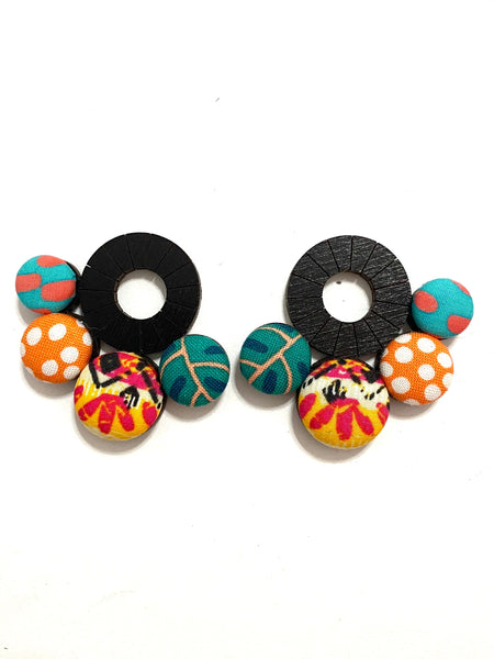 BOTÓN DE AZÚCAR - Nube Earrings- Black - Tropical