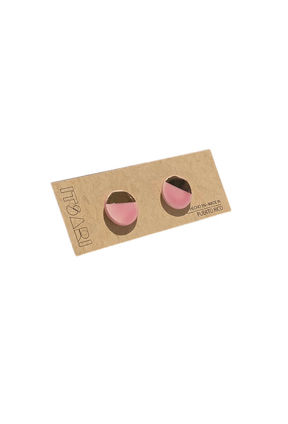 ITSARI- Studs - 22k Gold Pink Circle