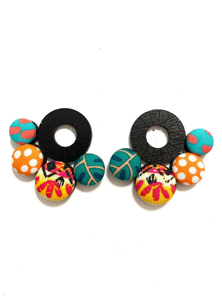 BOTÓN DE AZÚCAR- NUBE EARRINGS- BLACK - TROPICAL