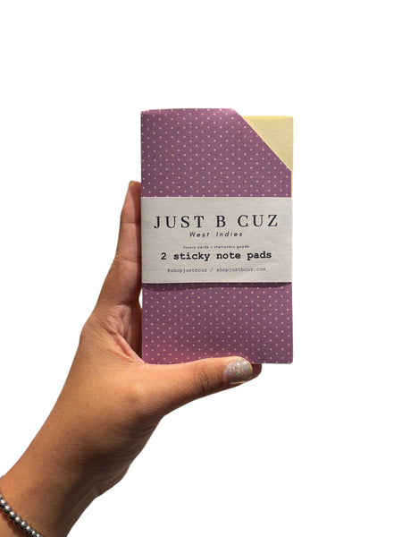 JUST B CUZ- Notebook- Sticky Notepads - Dots