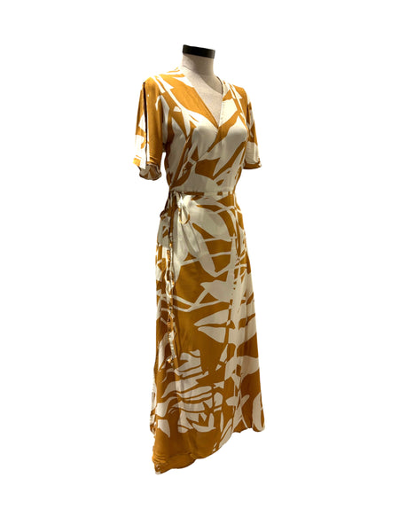 OMA DESIGNS - Creme Paradise Wrap Long Dress