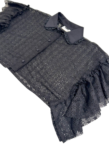 VALENTINA - Oversized Top - Black Lace