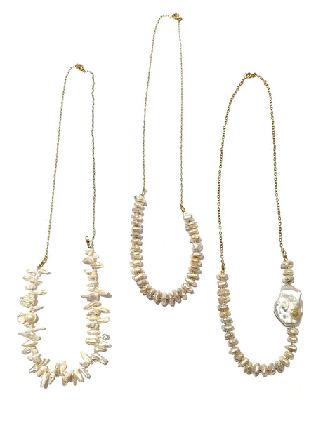 HC DESIGNS- Varied Pearl Chain Necklace