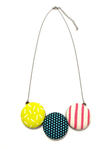 BOTÓN DE AZÚCAR- BOMBÓN NECKLACE-PILLS DOTS STRIPES