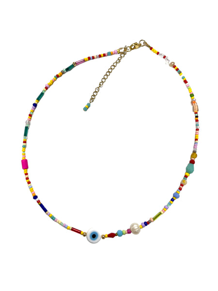 HC DESIGNS - Seed Beads Multicolor Evil Eye