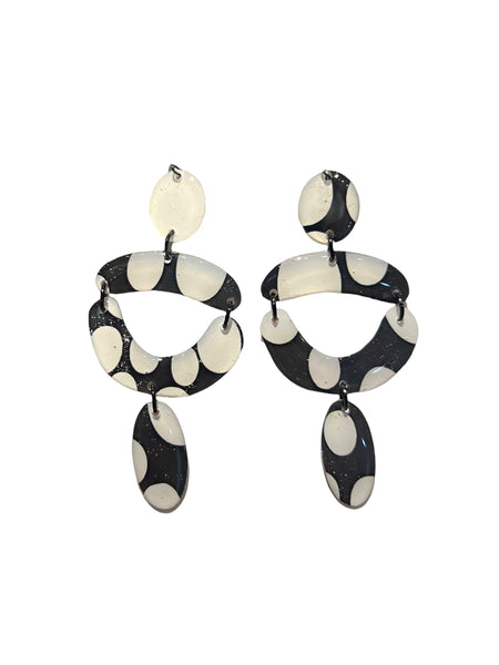 CAMBALACHE BY VIRGINIA NIN- Big Earrings - Reversible - Colorful / Black and White