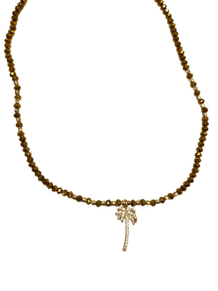 E-HC DESIGNS- Golden Mini Crystal Pendant Choker