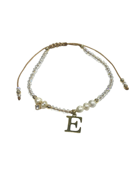 E-HC DESIGNS- Translucent Adjustable Bracelet with Initial