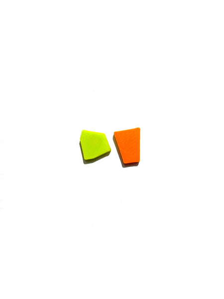 MENEO- Polígonos - Mini Studs Green/Orange