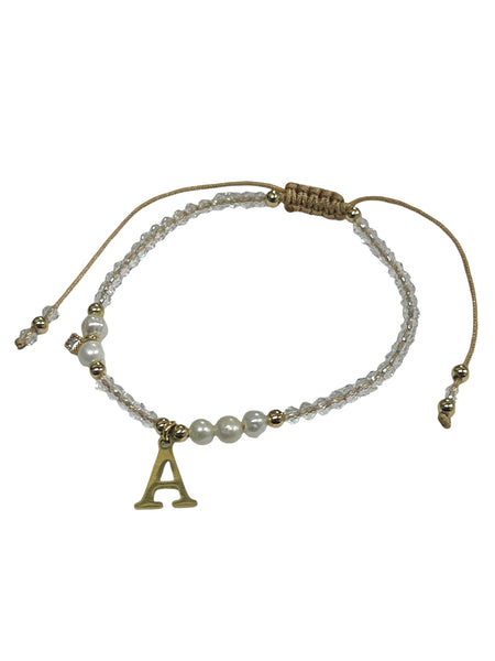 E-HC DESIGNS- Translucent Adjustable Bracelet with Initial