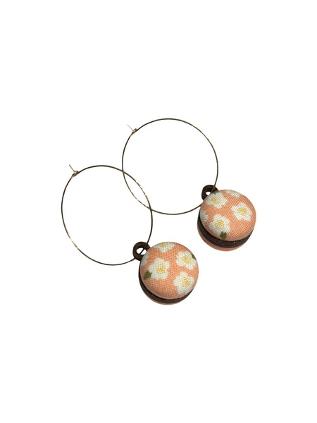 BOTÓN DE AZÚCAR - Big Everyday Hoops- Peachy Flowers