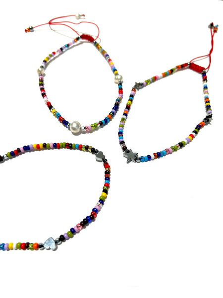 E-HC DESIGNS- Seed Beads Adjustable Anklet (more styles available)