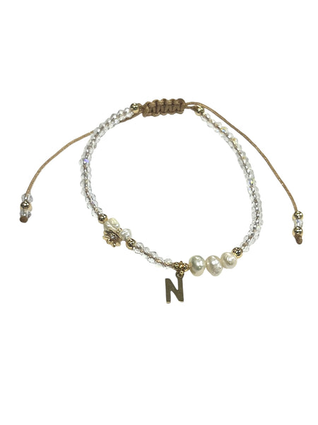 E-HC DESIGNS- Translucent Adjustable Bracelet with Initial