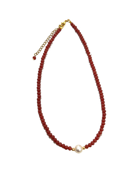 HC DESIGNS- Full Crystal Necklace with Pearl (many colors available)