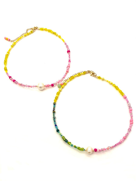 HC DESIGNS - Color Block Seedbeads Necklace