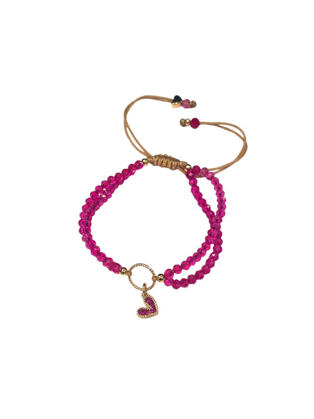 E-HC DESIGNS- Double Crystals with Pendant Bracelet (more colors and pendants available)8