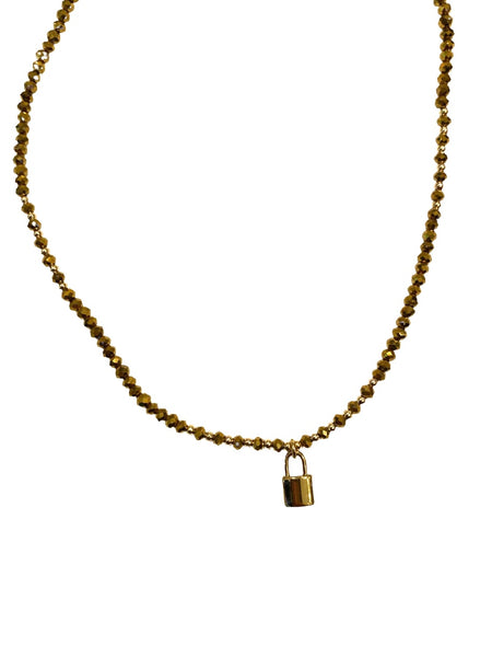 E-HC DESIGNS- Golden Mini Crystal Pendant Choker