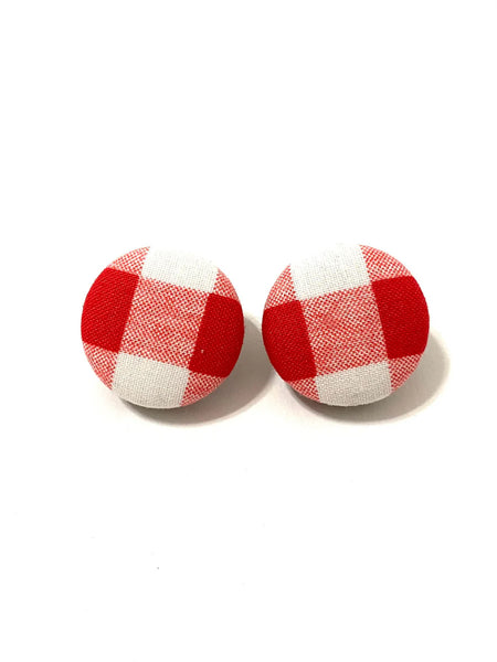 BOTÓN DE AZÚCAR- Medium Studs - Big Red Gingham