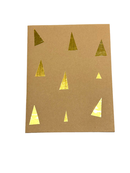 JUST B CUZ- Mixed Media Greeting Card - Golden Christmas Trees