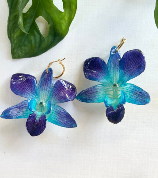 FLORE.C - Blue and Purple Orchid Hoops - O.05