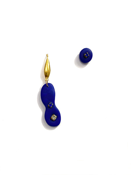 COCOLEÉ - Blue Asymmetric Earrings