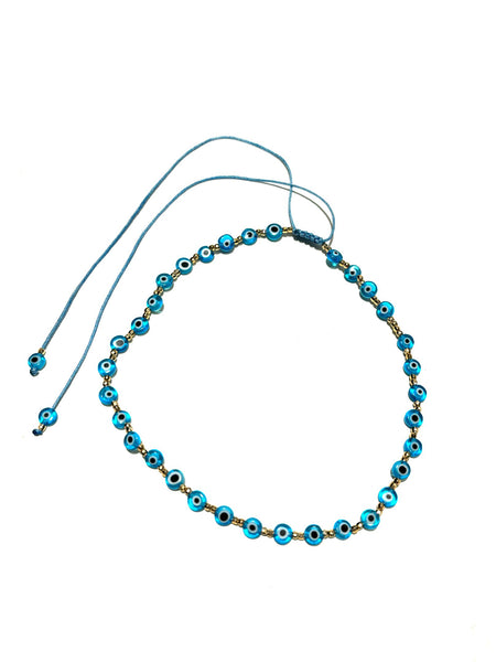 E-HC DESIGNS- Flat Evil Eye  Adjustable Choker