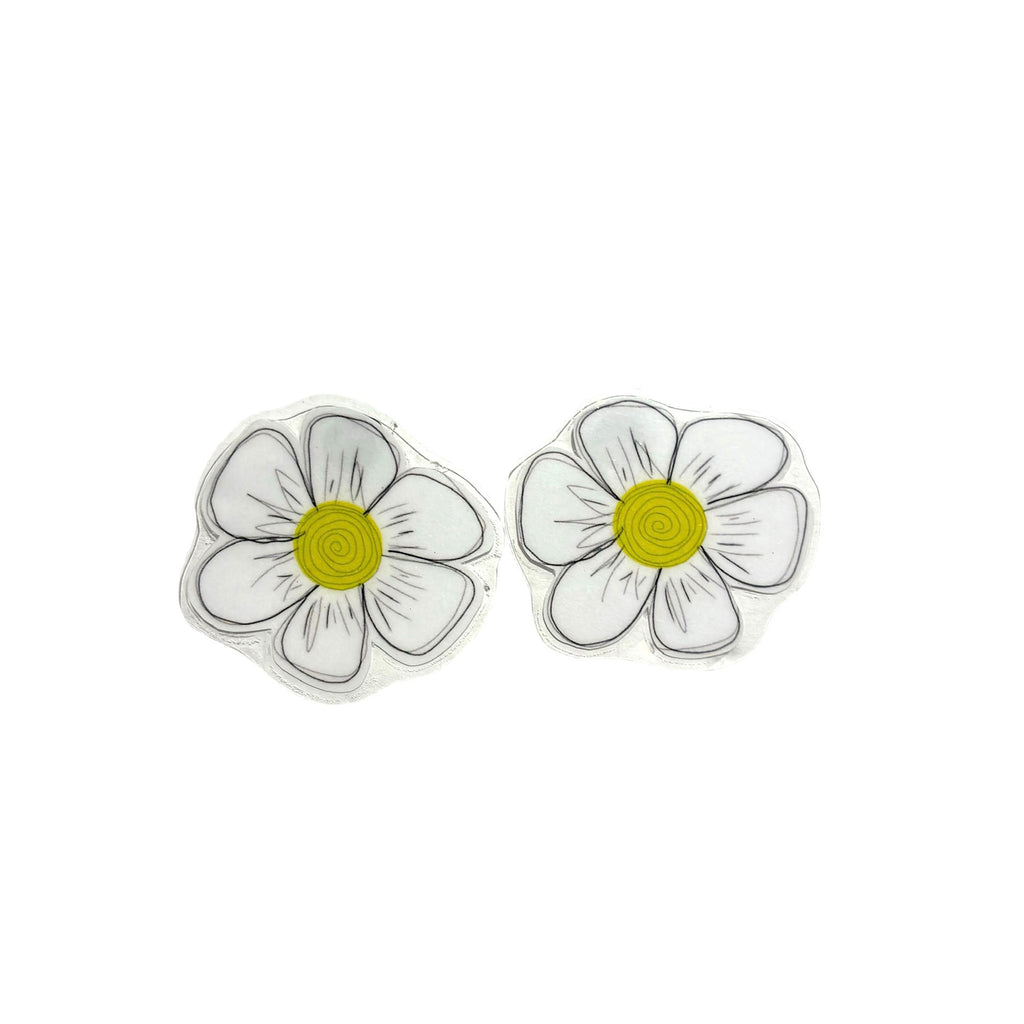 PÚRPURA- Mini Studs- White Flowers