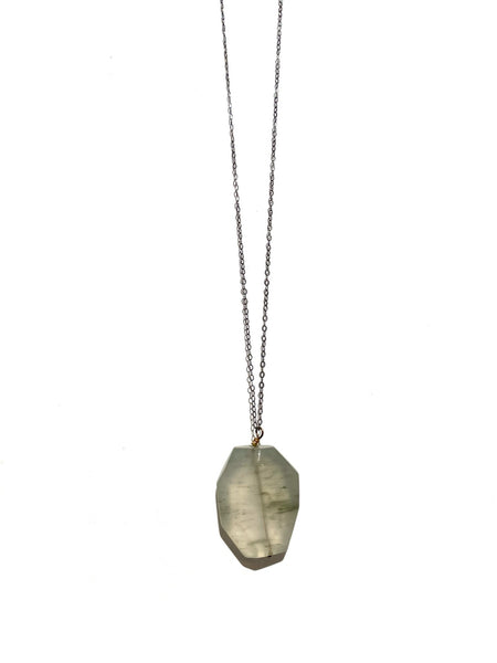 MONIQUE MICHELE- Moss Agate Oxidized Brass Necklace