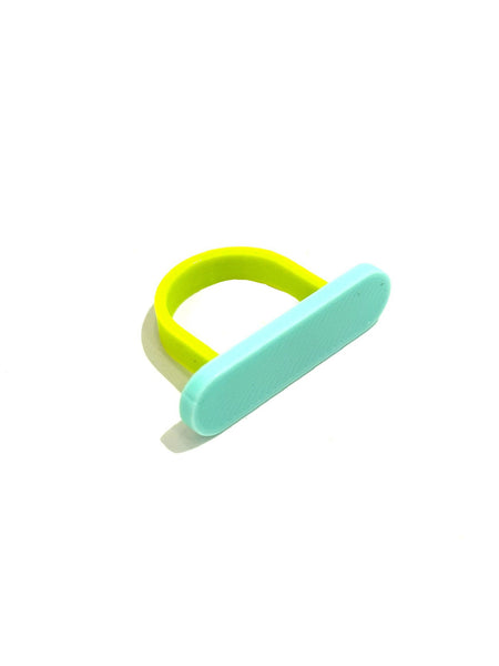 MENEO- Horizontal Ring- Aqua / Lime