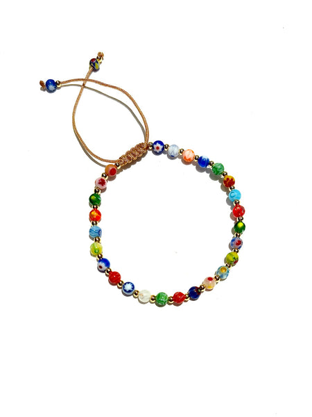 E-HC DESIGNS- 4mm Rounded Evil Eye Adjustable Bracelet