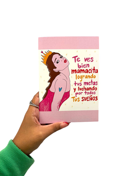 LA M DE MONICA  - 5"X7" Greeting Card with Envelope- Bien Mamacita