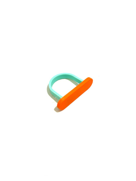 MENEO- Horizontal Ring- Orange / Aqua