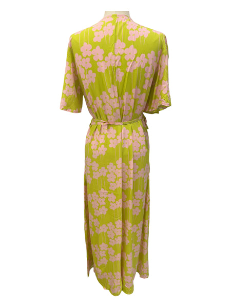 OMA DESIGNS - Green Garden Wrap Long Dress