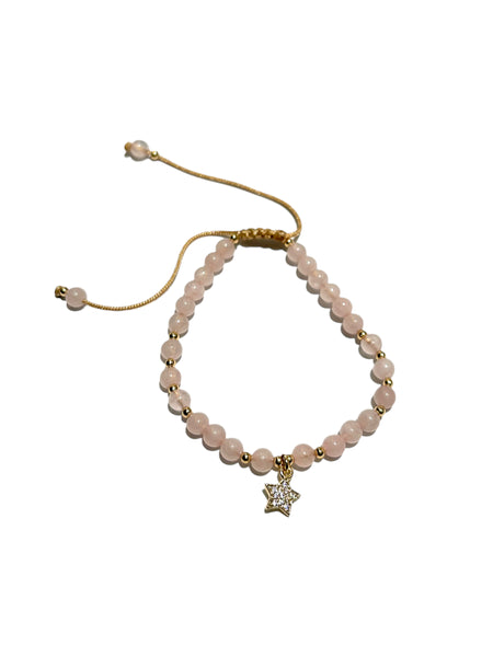 E-HC DESIGNS- Shiny Star Pendant Stone Adjustable Bracelet (different stones available)