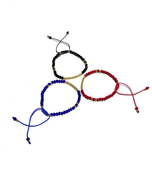 E-HC DESIGNS- Curved Golden Tube Adjustable Bracelet (more colors available)