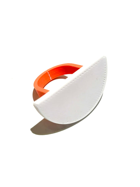 MENEO- Semi Circle White Ring