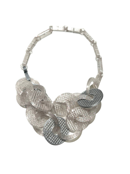 MENEO - Enlace Necklace - Clear & Silver
