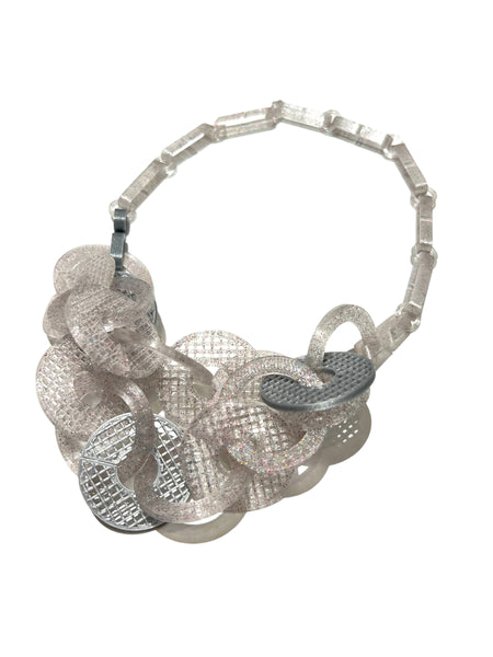 MENEO - Enlace Necklace - Clear & Silver